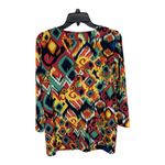 Jones New York  Watercolor Multicolor Long Sleeve VNeck Blouse Size XL Photo 3