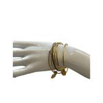 Gold toned bangle set of 5 bracelets Gold Photo 1