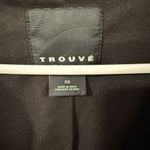 Trouve Black Drape Front Leather Moto Jacket XS EUC Lightweight Photo 3