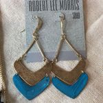 ROBERT LEE MORRIS Brass and Turquoise Layered Necklace and Earring Set NWT Gold Photo 7