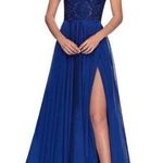 La Femme 28664 Blue Embroidered Bodice Gown FLAW Photo 0