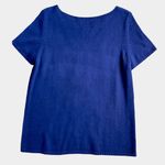 Good Clothes Collection Blue with Blossoms Short Sleeve Knit Sweater size Medium Photo 1