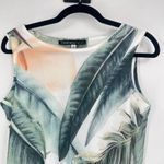 NWT Clotheshead Layered Mesh Sleeveless Tropical Floral Top Small White‎ Green White Photo 6