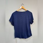 Weatherproof Blue Button Up Tie Bottom Blouse Size M EUC Photo 3