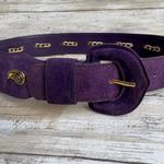 American Vintage VTG Loring & Paige Suede Belt Sz ML Purple Gold Chunky Chainlink Adjustable 80s Photo 5