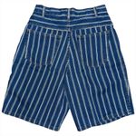 Vintage 90s Backroad Blues Striped Denim Mom Shorts High Waisted Sz 6 25” Waist Blue Photo 1
