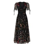 Monique Lhuillier ML Floral Embroidered Mesh Dress EUC Photo 6