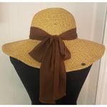 Peter Grimm  Corrine‎ Brown Back Bow Sun 16" Wide Brim Hat Packable Resort Beach Photo 0