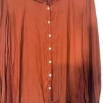 Anthropologie Dolan Anthro Rust Long Sleeve High Low Hem Button Front Blouse Women Sz L Photo 4