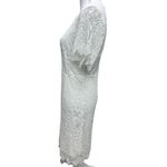 MSLG Elegant Round Neck Short Sleeves Floral Lace Party Dress Sz M Wedding Look White Size M Photo 2