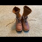 Woman short Knit Sock boots casual women's flat Boots Short Plush‎ Brown Size 5 Orange Photo 7