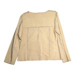Chico's Vtg 1990s Design Beige Suede Laser Cut Patchwork Open Front Jacket 1 S Photo 1
