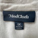 Modcloth Linen Blend Shirt Dress 1X Coastal Soft Girl Minimalist Beige Pockets Photo 3