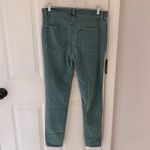 Loft  Skinny Ankle Mid-Rise Jeans in Muted Green Photo 5