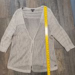 Eddie Bauer  Open Knit Cardigan Sweater Beige Women's 2XL Lightweight Duster Photo 3