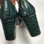 Cole Haan Karena Pump Womens 6.5 Dark Green Embossed Crocodile Print Block Heels Photo 3