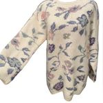 EXPRESS Tricot Boho Hippie Cottagecore Floral Hand Knit Angora Silk Knit Sweater Photo 0