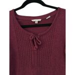 Royal Robbins Sweater Dress Cable Knit Maroon Wool Cashmere Tie Neck Small Photo 3