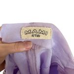 Mami Swimwear RTW Pasiflora 100% Linen Pleated Wide Leg Trousers in Lavender Purple Size M Photo 6