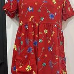 Vintage Red Floral Dressing Clio Dress Petite Medium Pockets Cottage Kidcore Size undefined Photo 0