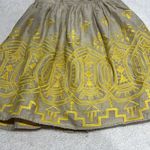 Anthropologie Tiny Yellow Embroidered Skirt Size P Photo 2