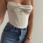 House Of CB 'Bea' Ivory Satin Draped Corset Photo 0