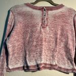 Self Esteem  Pink Faded Cropped Polo Sweatshirt 1/4 Button Lightweight SZ S Photo 3