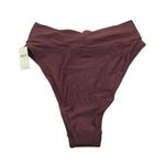 Aerie Womens High Cut Cheeky Bikini Swim Bottom Maroon Burgundy Size M Photo 1