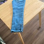 Chico's Blue Ankle Cropped Jeans with Fading and Whiskering Photo 3