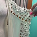 Maurice's  Ivory Crochet long Drape Vest with pockets! Photo 2