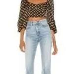 For Love & Lemons Lark Blouse NWT Black/Brown Polka Dot Size L MSRP $128 Black Size L Photo 6