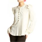 Pilcro  Urban Outfitters‎ White Ruffle Henley Long Sleeve Top Women's MediumNWOT Photo 2