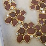 Gold And Latte Taupe Statement Necklace and Earrings Set Brown Photo 5