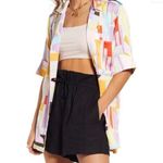 Open Edit  Oversized Satin Camp Shirt Photo 1