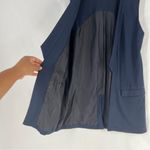 NELL‎ Navy Stretch Ponte Knit Sleeveless Open Front Vest Jacket Size 0 Blue Photo 3