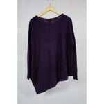 matty m Women's Sweater Plum Purple Soft Crew Neck Asymmetrical Medium Photo 2