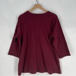 Quacker Factory Burgundy Rhinestone Jewel Embellished Scalloped V Photo 9