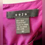 Saja 100% Silk Chiffon Flowy Empire Waist Dress Size 10 Pink Photo 8