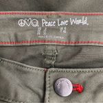Peace Love World  Olive Green Raw Hem Button Front Flare Jeans Women’s Size 2 Photo 9
