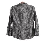 Ann Taylor Black and White Checkered Button Up Blouse Fitted Waist Size 4 Photo 1