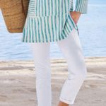 Soft Surroundings  The Ultimate Denim Pull On Straight Crop Comfort Waist Jeans Photo 1