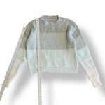 Free People Autumn Sky Cloud Combo Striped Sweater Womens Size S Green Cream Photo 2