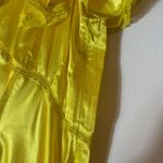 NWT Mille Eloise Ruffle Sleeve Dress Citron Yellow Satin Size Large Photo 7