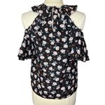 Rebecca Taylor  Rosalie Cold Shoulder Ruffled‎ Silk Top, Size 6 Photo 5