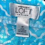Loft  Sky blue and white patterned capri pants. Cotton/ spandex. Size 8P. Photo 1