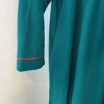 Vanity Fair Vintage  Velour‎ Embroidered Housecoat Robe Small Turquoise 1/2 Zip Photo 3