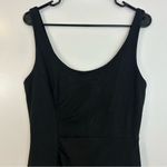 Milly Black Ruched Sleeveless Sheath Midi Dress Size Large Photo 7