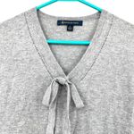 Brooks Brothers  Size S Long Sleeve V-Neck Pullover Gray Tie Front Sweater Wool‎ Photo 2