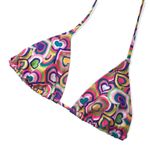 🔃Neon Heart Print String Bikini Swimsuit Top Photo 3