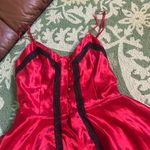Victoria's Secret Victoria Secrets Gold Label Red/ Black Satin Lace Slip Dress Size Medium Photo 3
